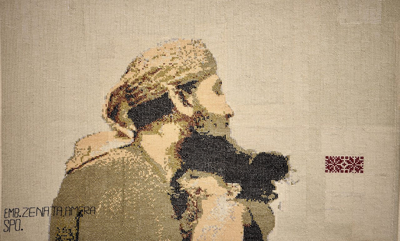 Artworks from the exhibition titled “ _____________” * * Gaza - No Words - See the Exhibit,” at the 61st Venice Biennale, Italy. (Palestine Museum US)