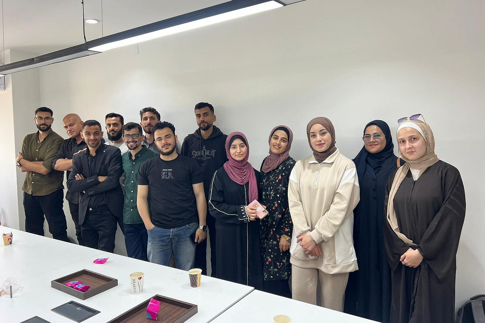 Members of “Gaza English Corner” meet in a room in Gaza City. (Said Alsaloul) Members of "Gaza English Corner" meet in a room in Gaza City. (Said Alsaloul)