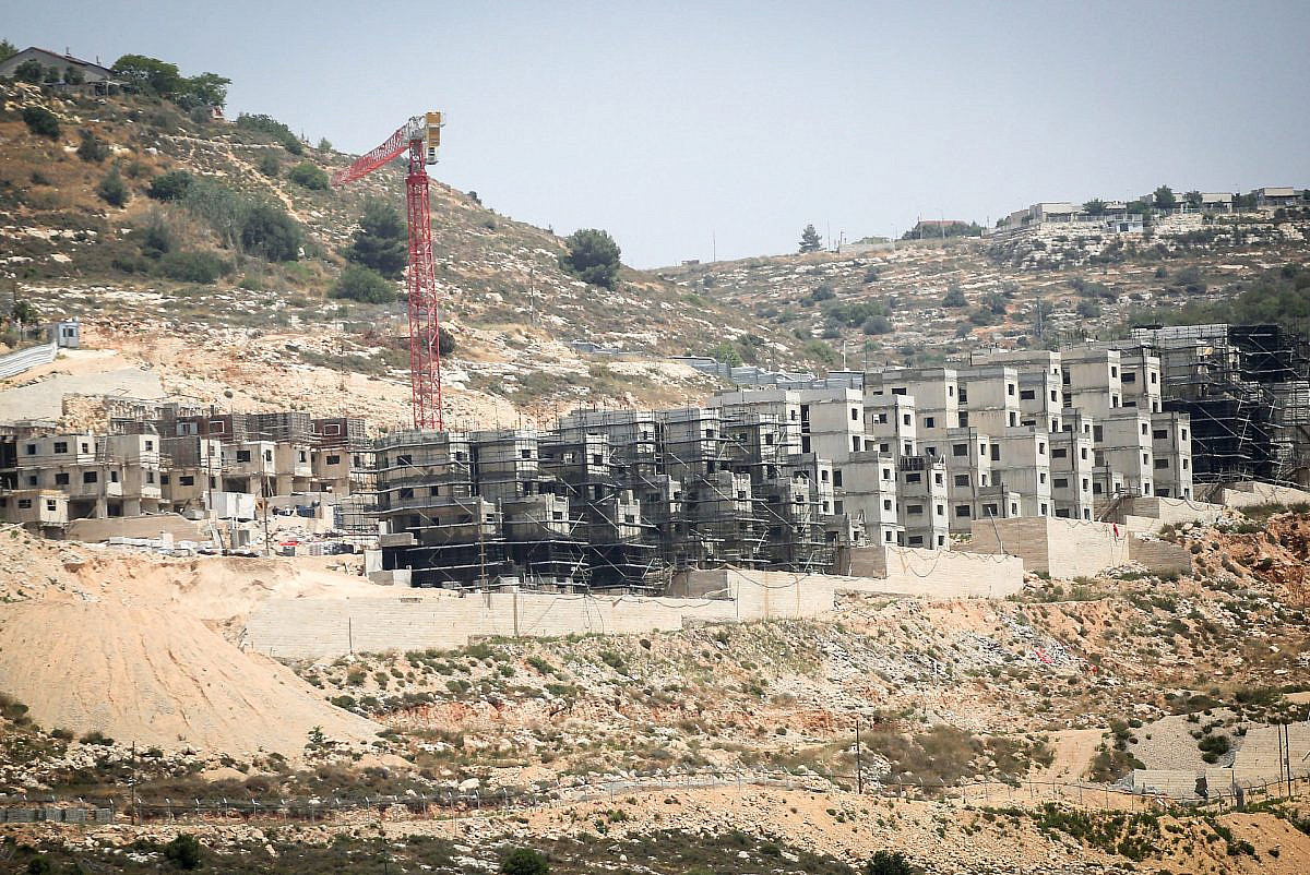 New buildings under construction in the Israeli settlement of Aliyah, south of Nablus in the occupied West Bank, May 21, 2025. (Nasser Ishtayeh/Flash90) New buildings under construction in the Israeli settlement of Aliyah, south of Nablus in the occupied West Bank, May 21, 2025. (Nasser Ishtayeh/Flash90)