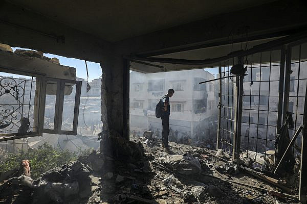 The aftermath of an Israeli airstrike in which three missiles were fired at a residential building near Al-Shifa Hospital in Gaza City, September8, 2026. (Yousef Zaanoun/Activestills)