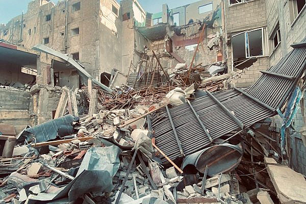 What remained of the house of the author's sister, Haya, after Israeli forces bombed it in May 2024. (Ahmed Dremly)