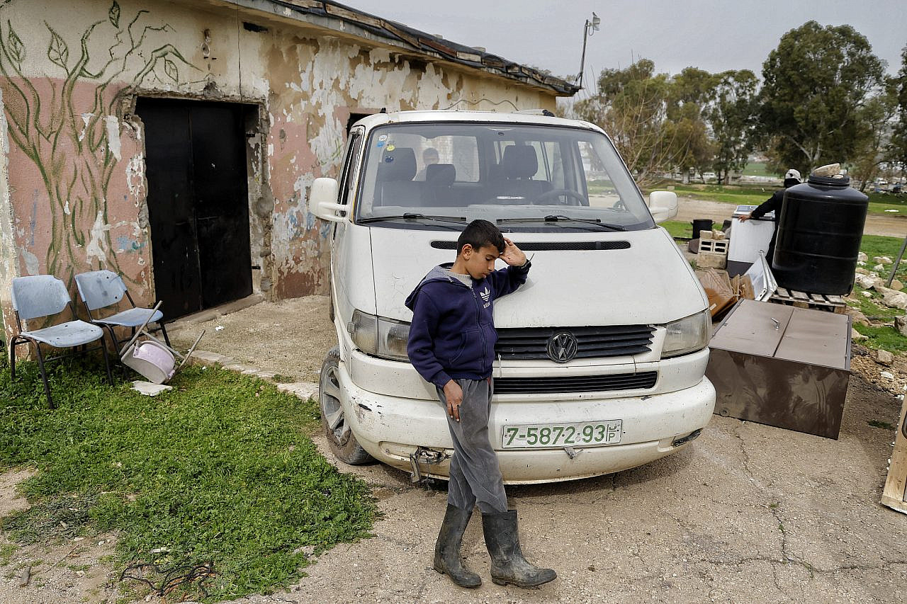 Palestinian Bedouin families dismantle their homes and shelters, also used for animal farming, in preparation for forcibly leaving the area located near the West Bank village of Arrabah, south of Jenin, following Israeli orders, February 9, 2026. (Wahaj Bani Moufleh/Activestils)